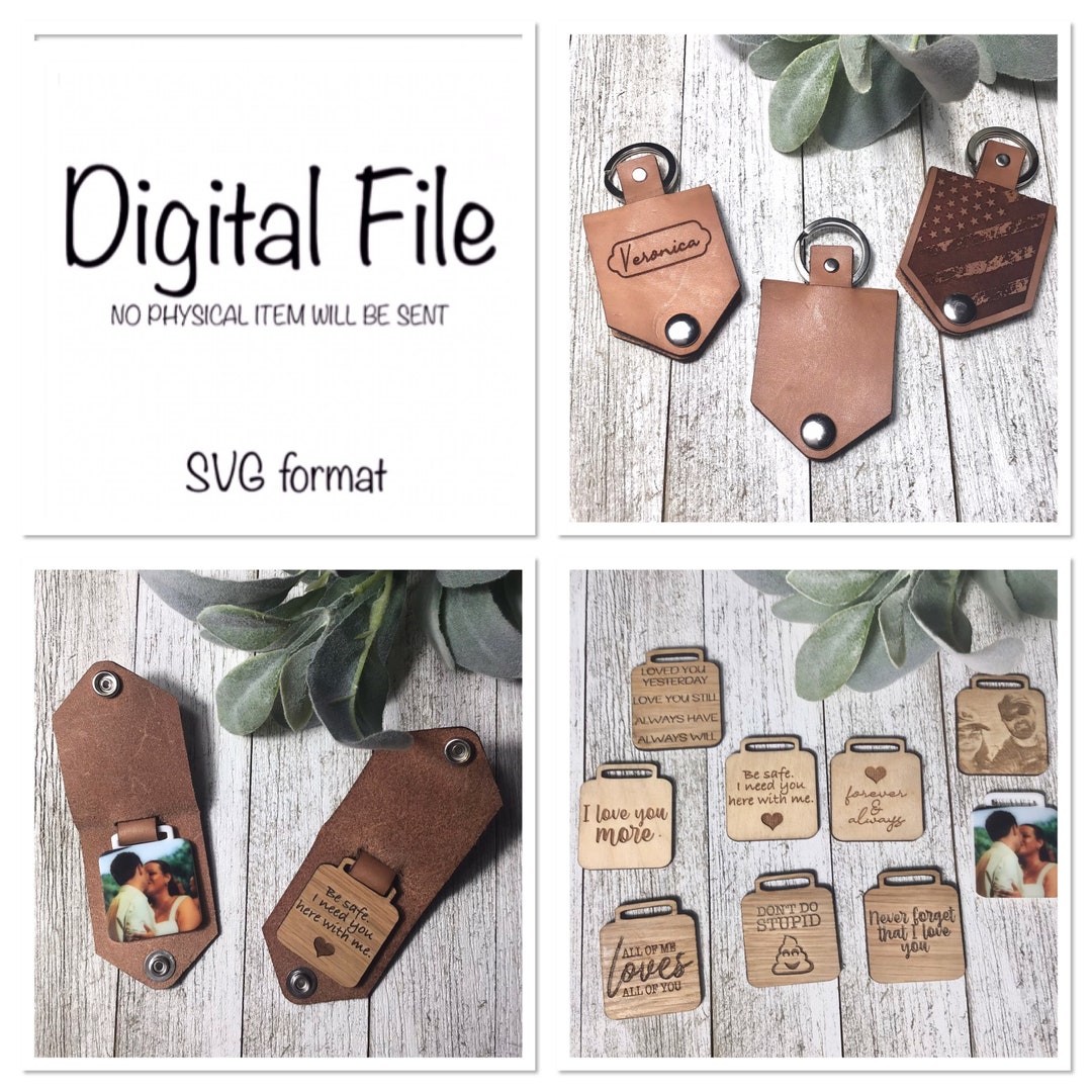 Leather Keychain Svg/keychain With Tab/customizable Keychain Svg