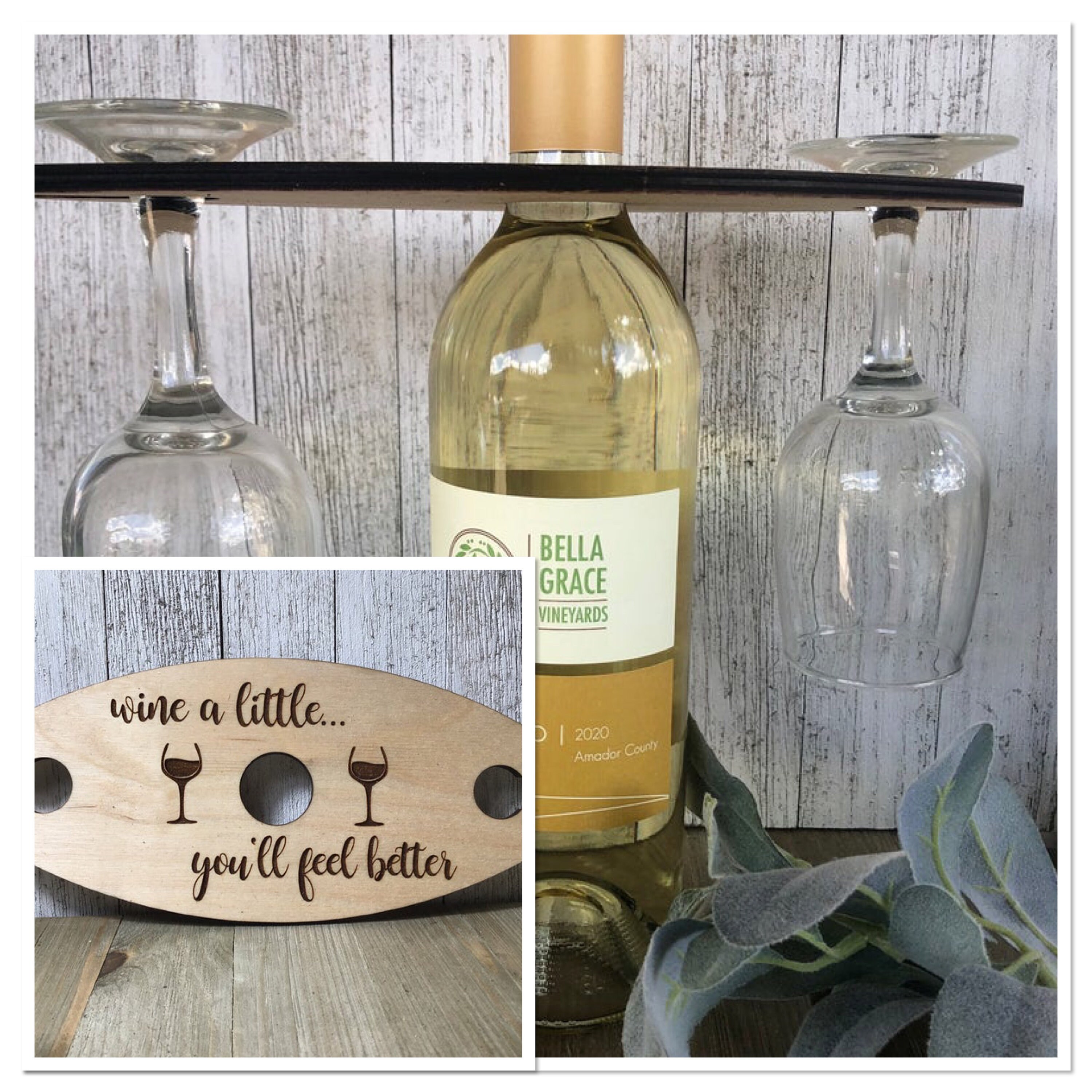 Wine Caddy/ Wood Wine Glass Caddy/ Wine Glass Holder/ Wine Etsy