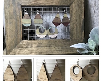 Wood Grain Earring SVG/ Wood Earring SVG/ Shiplap Earring File/ Glowforge Earring SVG/ Glowforge File/ Laser earring Svg/Laser Earring File