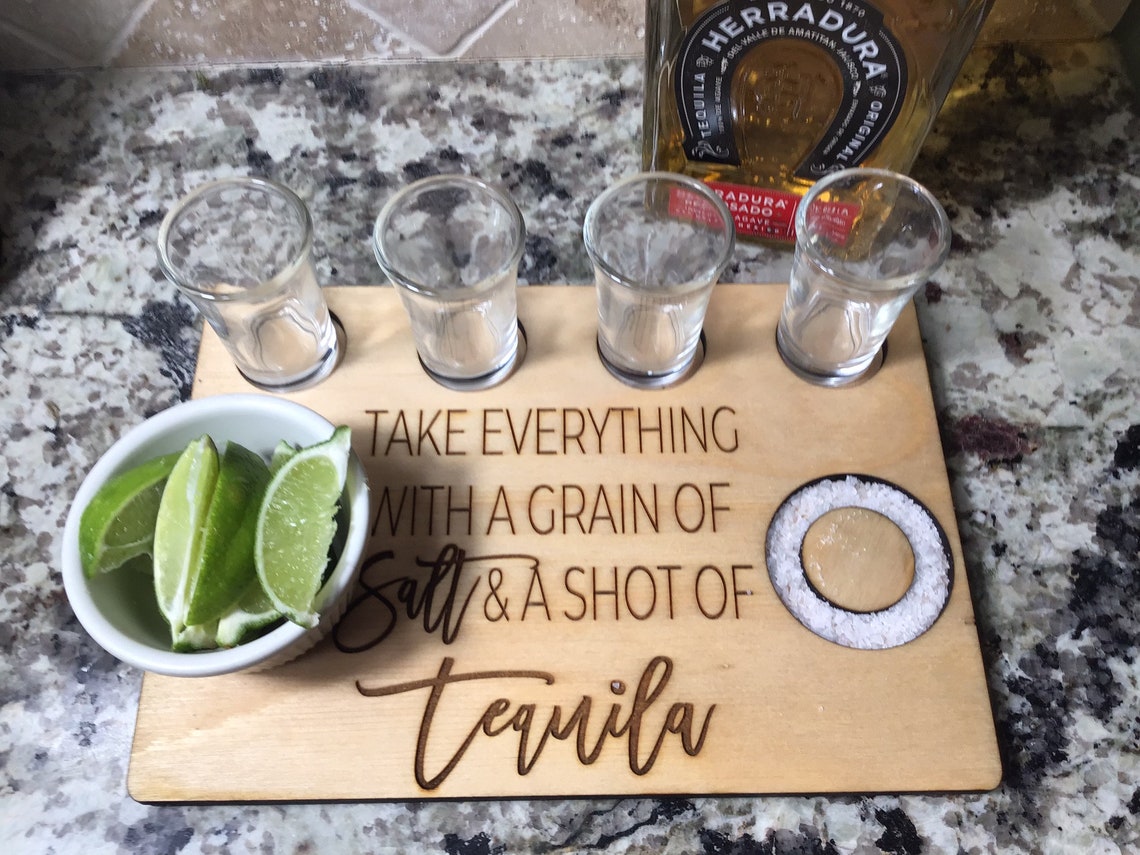 Tequila Serving Tray/ Tequila Shot Board/ Tequila Board/ Drink Etsy