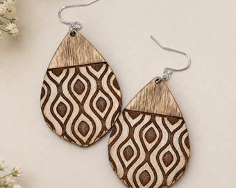 Boho Teardrop Earring SVG/ Laser Earring SVG/Wood Earring File/ Geometric Earring SVG/Glowforge File/ Earring Svg