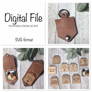 Leather Keychain SVG/Keychain with Tab/Customizable Keychain SVG/Opening Keychain/Leather Laser File/Leather Cuff Laser File/Glowforge File