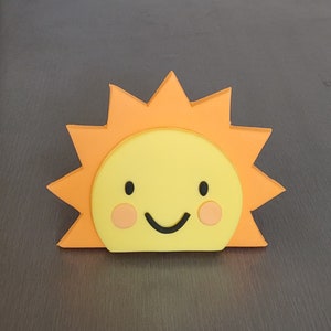 1 x Sun (3/4) Cake topper, Fondant icing sun cake decoration, ray of sunshine cake topper