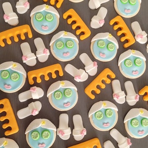 Pamper Party cupcake toppers, spa cake decorations,  salon cupcake toppers,