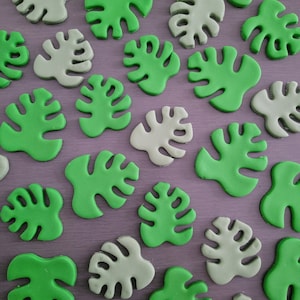 6 x Monstera Kuchen- und Cupcake-Topper, Blatt-Tortendekoration, Pflanzen-Cupcake- und Cupcake-Topper, Dschungel-Safari
