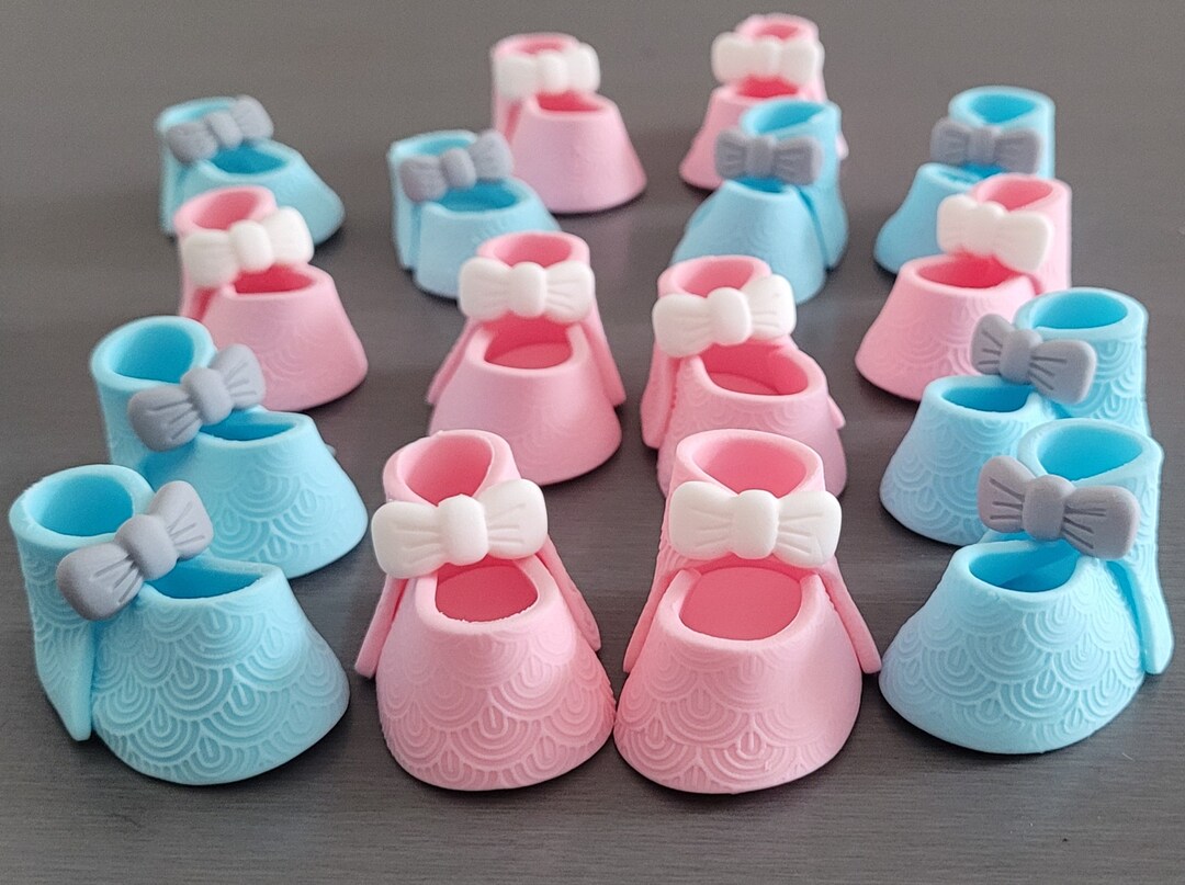 1 X Pair of Baby Bootie Cake Toppers Fondant Icing Baby Etsy