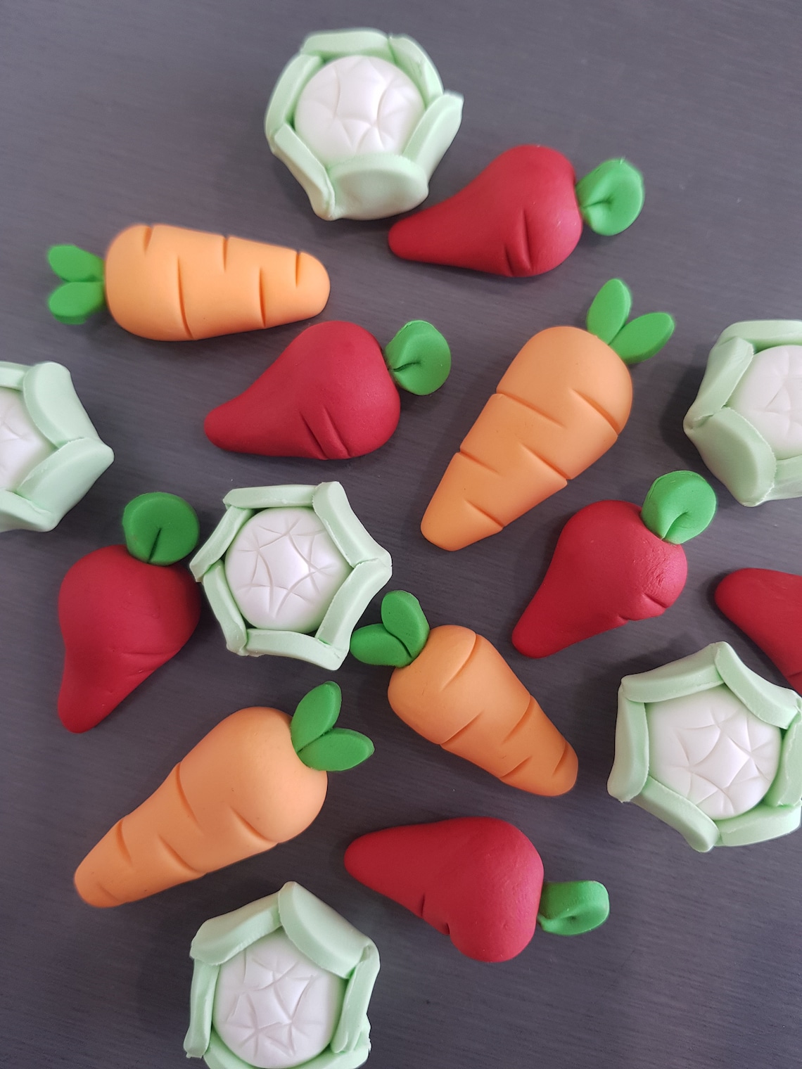 18 X Vegetable Cake Toppers Fondant Icing Veggies Decorations Etsy