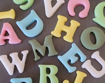 Alphabet toppers (plain), Letter cake toppers, Alphabet cake decorations