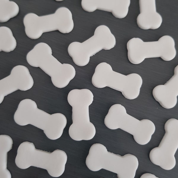 12 x Dog Bone cupcake and cake toppers,  Bone cake decorations,  Fondant icing dog bone cake toppers