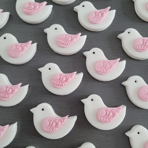 6 x Bird Cupcake Toppers,  Fondant bird Cupcake decorations,  Sweet birdie cupcake toppers