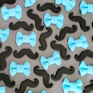 6 x Moustaches/Mustache (only) cupcake Toppers, Fondant Mustache decorations