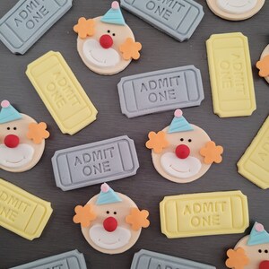 Zirkus Cupcake Toppers, Zirkus Clown Cupcake Dekorationen, Fondant Eiskunst Fair Ground Cupcake Toppers