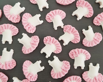 6 x Tutu cupcake toppers,  Fondant icing ballet tutu cupcake decorations,  ballerina tutu cupcake toppers