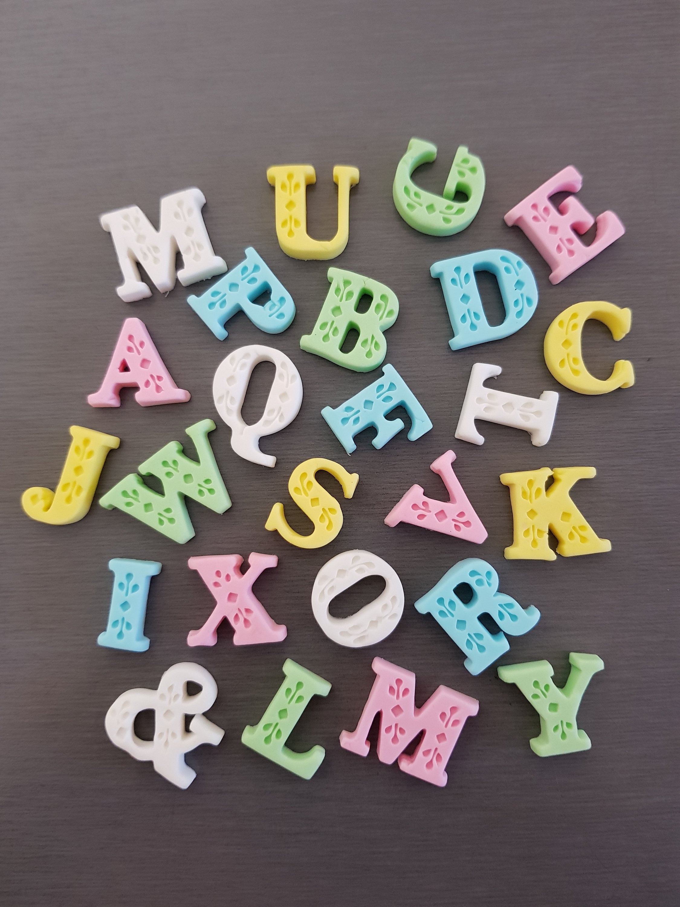 Alphabet Toppers with Embossing Letter Cake Toppers - Etsy Israel