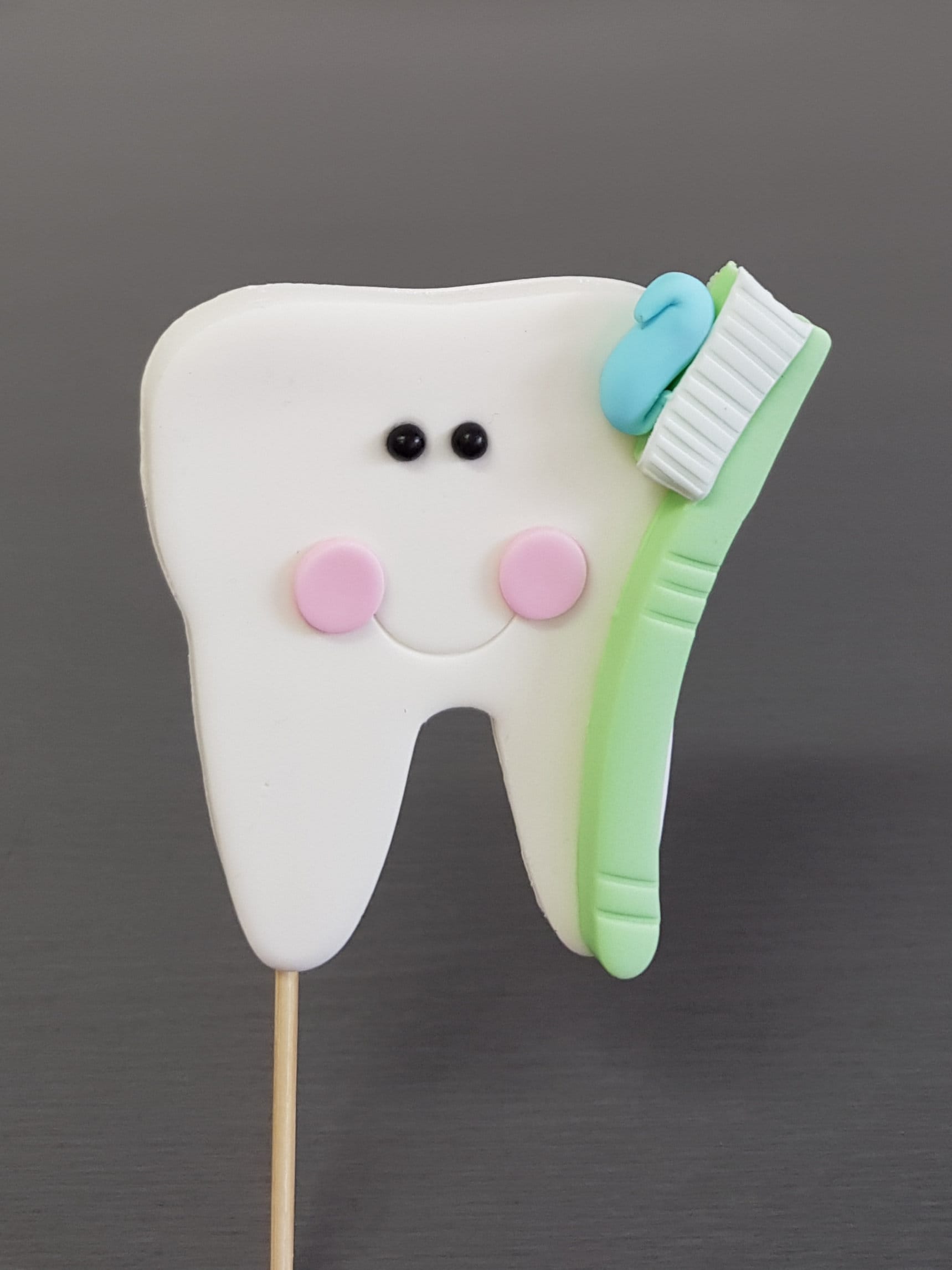 1 X Tooth W.tooth Brush Cake Topper Fondant Tooth Cake Etsy