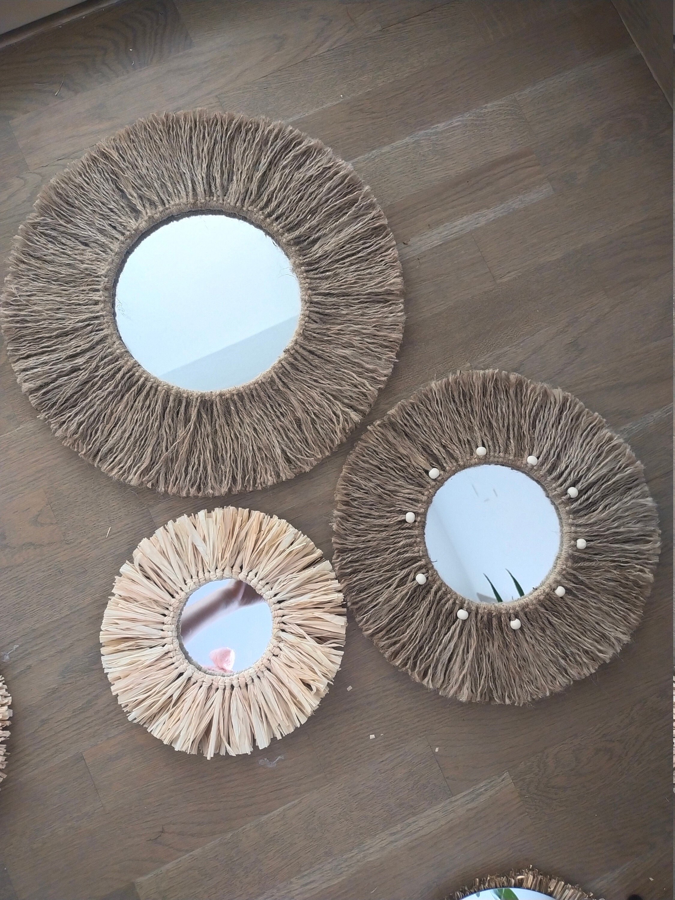 Trio de Miroirs Jute et Raphia