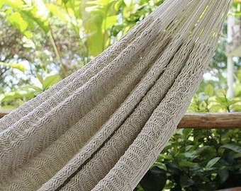 Classic Comfy Cotton Rope Hammock. Luxury Double Size 2 Person Hammock. Boutique Hotel Quality. Mayan Mexican Made. Weatherproof hammock.