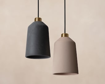 Concrete Toba 6"x9.5" Handmade Pendant Lamp Made in Mexico Bedroom Kitchen Hanging Pendant Accent Ceiling Light Minimalist Home Decor