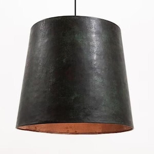 Palta Authentic Mexican Hammered Copper Lamp. Handmade lighting. Oxidized Copper Ceiling Light. Home Decor Hanging Lamp. Pendant Light.