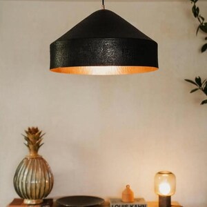Ocampo Hammered Copper Pendant Light, Mexican Copper Ceiling Light, Handmade Hanging Lamp, Kitchen Island Lighting, Rustic Dome Light image 2