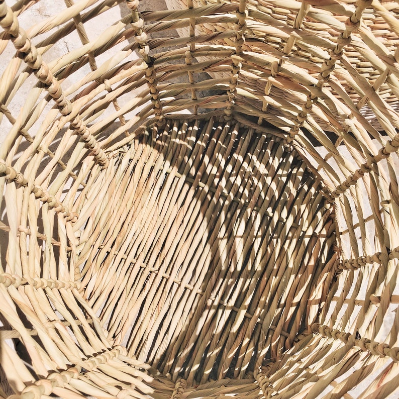 Mexican Reeds Curve Natural Palma Basket With Handles Original Planter Cover ...