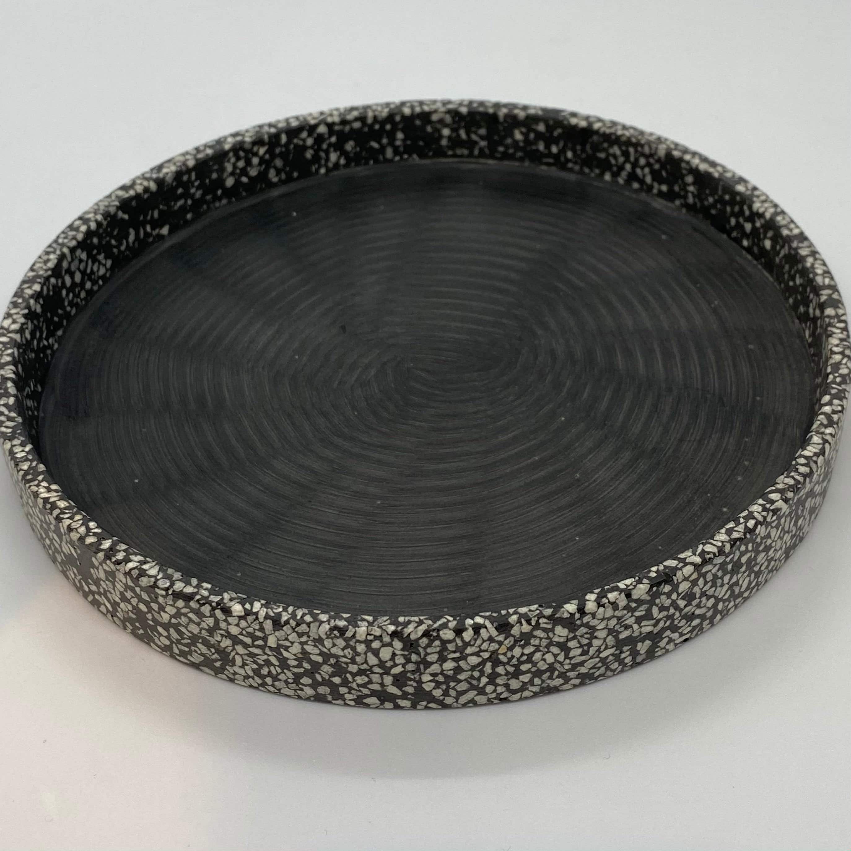 Marble Stone Round Dinner Plates Set. Authentic Mexican Black Etsy