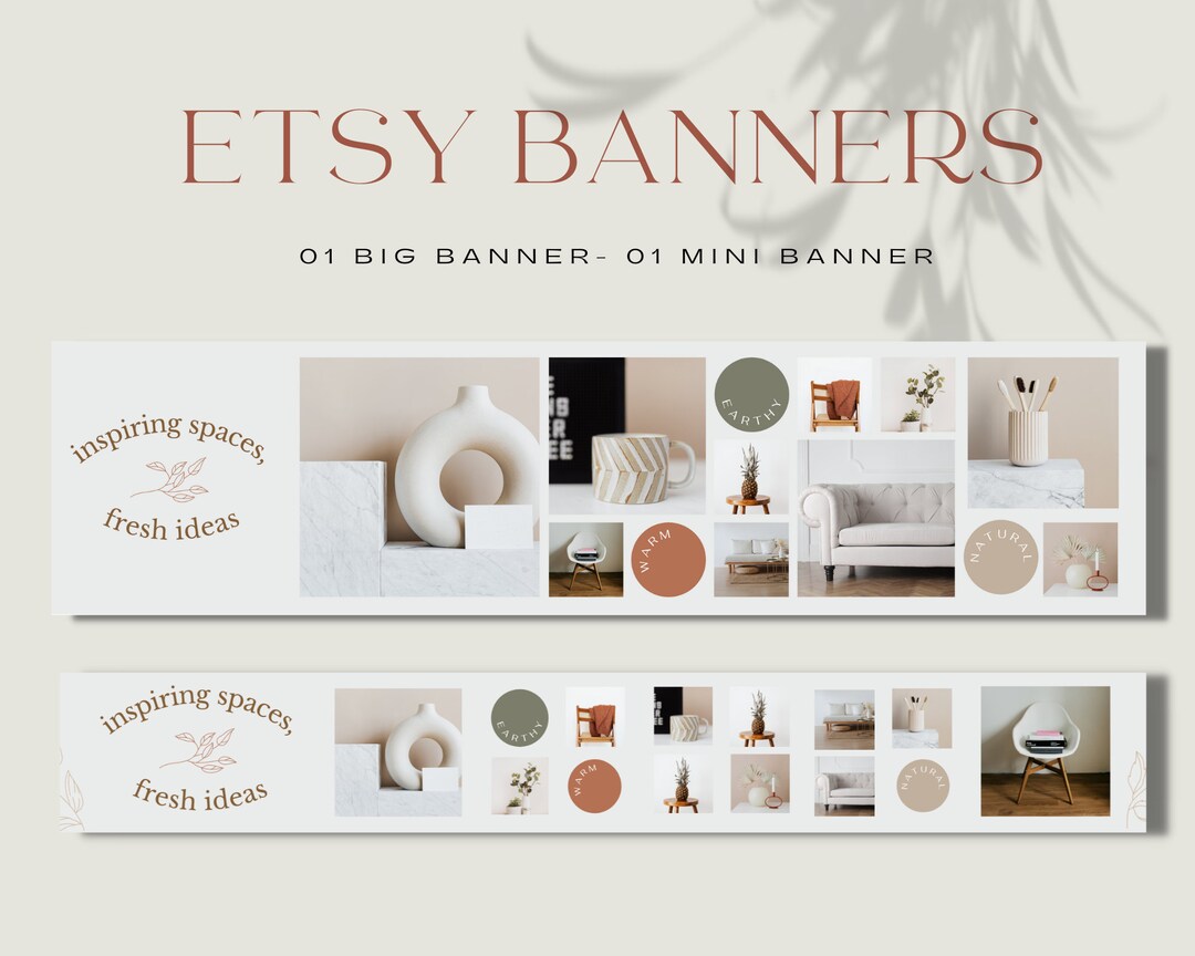 Aesthetic Etsy Banner Template, DIY Etsy Canva Template, Etsy Branding Template, Branding Kit Etsy