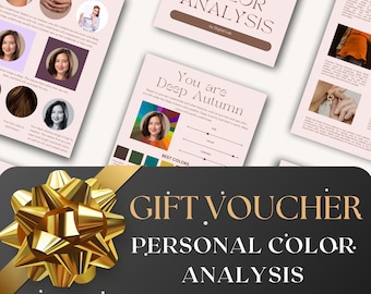 Professional Personal Color Analysis, Christmas Gift voucher, Seasonal Color Swatch, 24 Palette Colors, Lipstick Shades, Personalized Color
