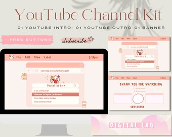 Bewerkbare geanimeerde YouTube-intro Outro, YouTube-banner, aangepaste sjabloon Canva, Anime Aesthetic Gaming branding kit, Channel Art Design