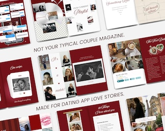 Dating App Couple Magazine, Editable Couple Magazine Template, Anniversary Gift, Canva Photo Book, Personalized Boyfriend Girlfriend Gift