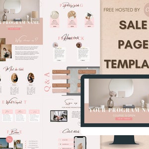 Plantilla de página de ventas, plantilla de lanzamiento de cursos en línea, plantilla de página de destino del sitio web de Canva, plantillas de creador de cursos, embudo de ventas de lanzamiento
