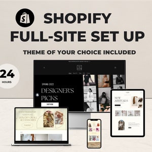 Shopify Full Site Setup in Just 24 Hours, Luxury E-Commerce Website Design, Editable Canva Fashion Banner Set, Premade Clothing Boutique