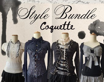 Dark Coquette Outfit Bundle: Whimsy Goth Lace Style Box Thrifted Clothing Box