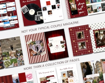 Editable Couple Magazine Template, Anniversary Gift, Canva Love Story Photo Book, Personalized Boyfriend Girlfriend Gift