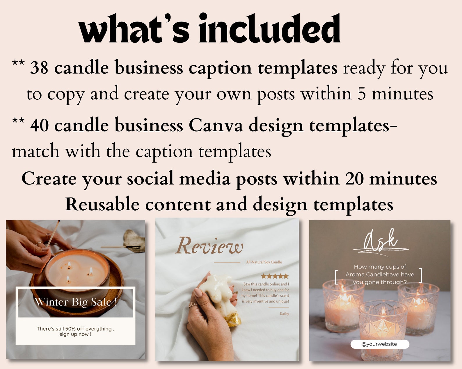 35 Candle Business Instagram Captions and Design Template Etsy