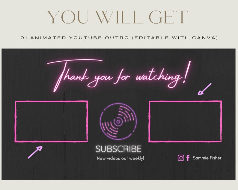 Custom Animated Youtube Intro and Outro Youtube Template - Etsy