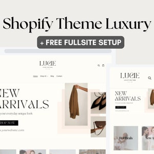 Shopify Theme Template, Luxury Clean White E-Commerce Website Design, Editable Canva Fashion Banner Set, Premade Clothing Boutique