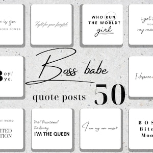 50 Instagram Boss Babe/Girl Boss Post Quotes- Social Media Quotes, Motivational Quotes, Inspirational, Branding Kit, Social Media Templates