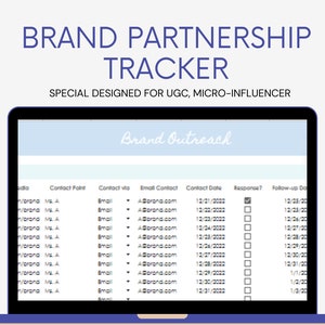 Micro Influencer Google Sheets, UGC Spreadsheet, Influencer Outreach Management, UGC Email Pitching Tracker, Influencer Partnership Tracking