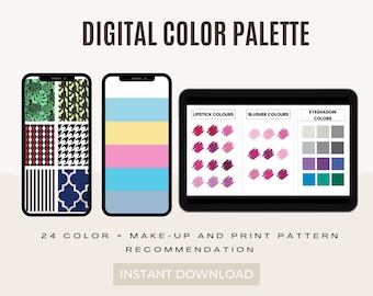 Muestra de color de temporada de invierno verdadero/fresco, 24 colores de paleta, recomendación de maquillaje, tono de lápiz labial, teoría del color, color personalizado