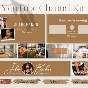 Youtube Branding Kit, Custom Animated Intro Outro, Personalized Youtube Banner, Thumbnail Template, Channel Art, Editable Canva Template