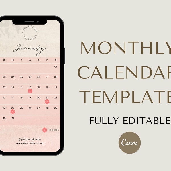 Instagram Story Monthly Calendar Template, Appointment Available Story, Booking Social Media Post, PMU Instagram Template