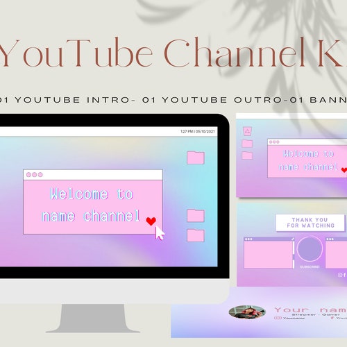 Youtube Branding Kit Editable Canva Template Channel - Etsy