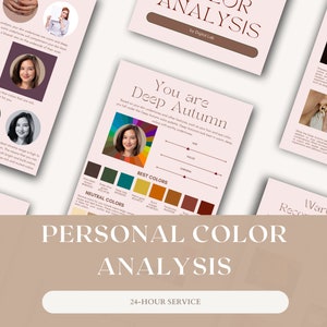 Professional Personal Color Analysis, Seasonal Color Swatch, 24 Palette Colors, Lipstick Shades, Color Theory, Personalized Color