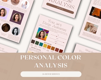 Professional Personal Color Analysis, Seasonal Color Swatch, 24 Palette Colors, Lipstick Shades, Color Theory, Personalized Color