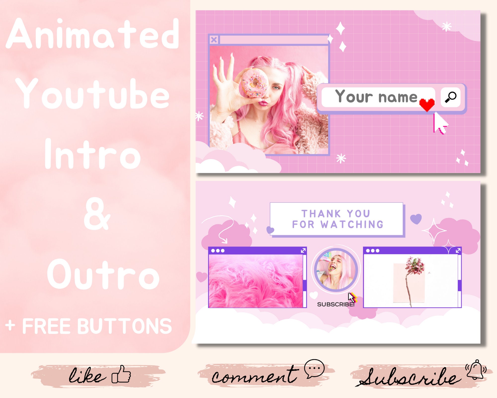 Custom Animated Youtube Intro and Outro Youtube Template - Etsy Ireland Custom Animated Youtube Intro and Outro Youtube Template - Etsy Ireland
