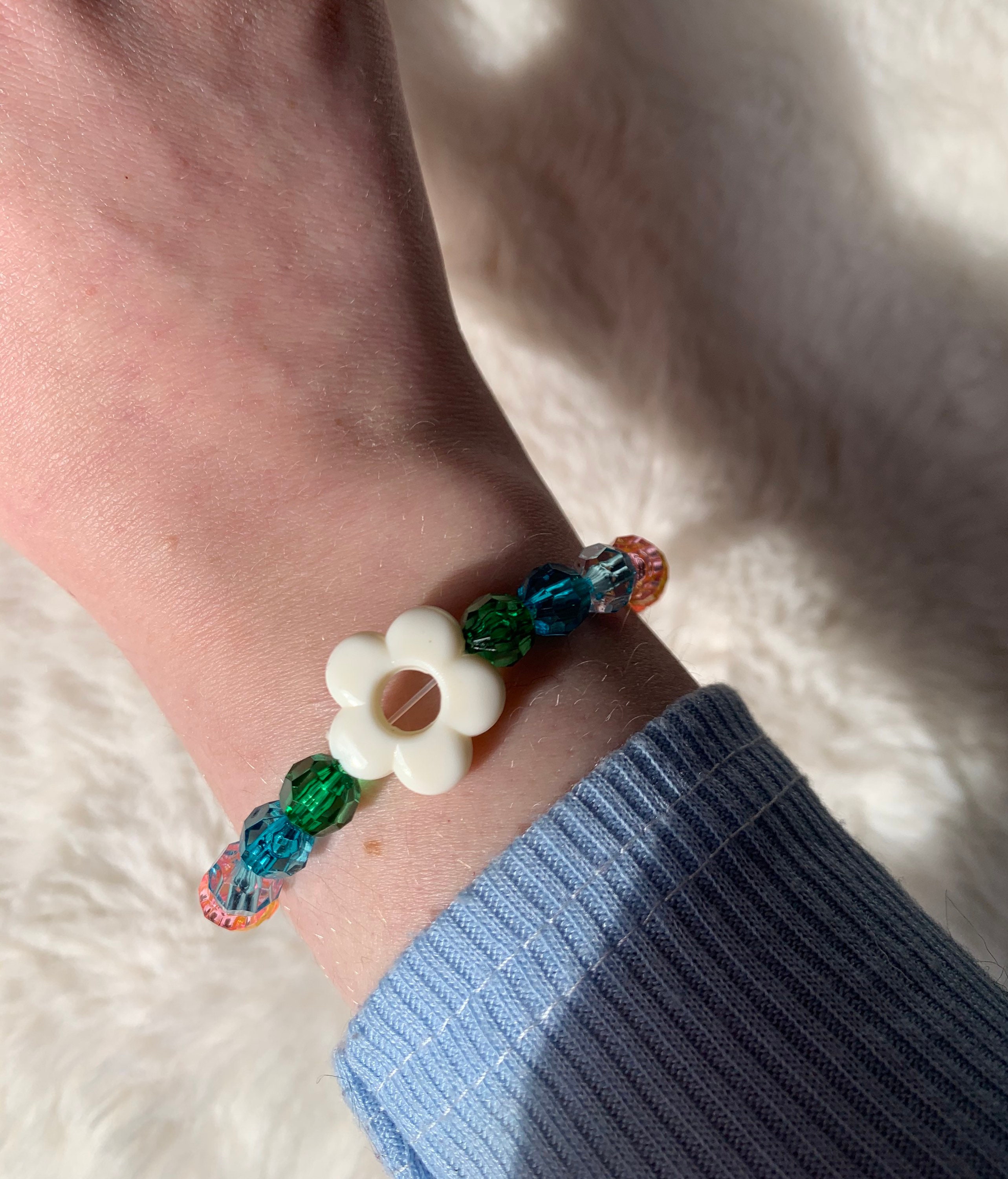 Rainbow y2k beaded bracelet Etsy