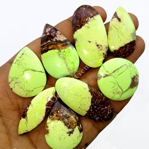 Natural Bio Lemon Chrysoprase Gemstone Cabochon - Lemon Chrysoprase, Lemon Chrysoprase Cabochon, Multi Jewelry Making Stone - Loose Gemstone