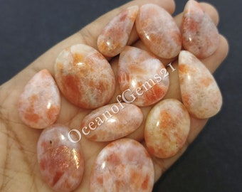 Natural Sunstone Gemstone Cabochon - AAA Sunstone Mixed Assorted lot - Sunstone gemstone lot - Multi Jewelry Making Stone - Loose Gemstone