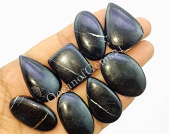 Natural Black Tourmaline Gemstone Cabochon, Tourmaline Cabochon, Black Tourmaline Cabochon lot - Multi Jewelry Making Stone - Loose Gemstone